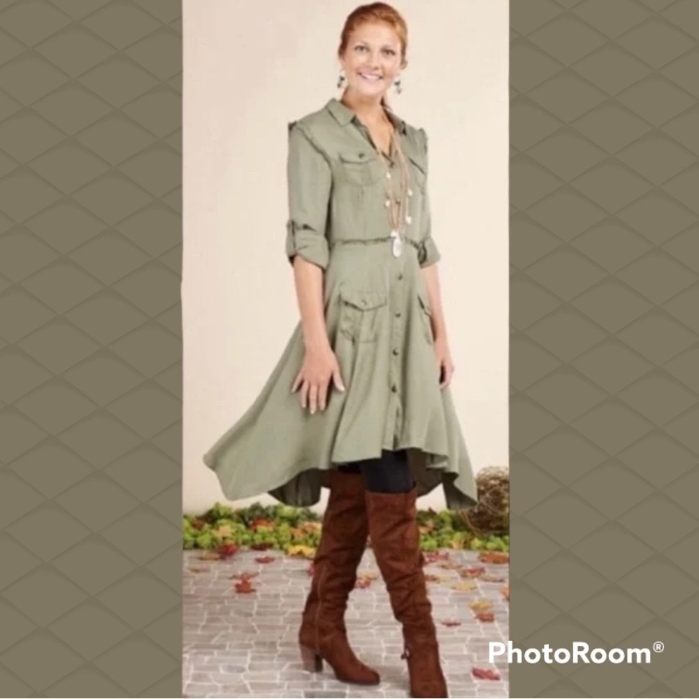 Matilda Jane Army Green Tree Canopy
High Low Pockets Lace Ruffles stylish Dress
